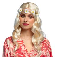 Boland party dames pruik - Flower Power Sixties - lang blond haar - carnaval
