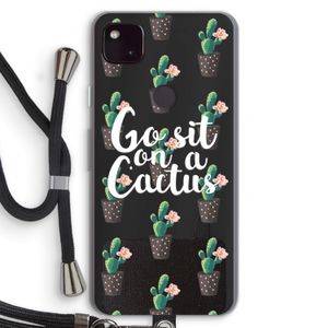 Cactus quote: Pixel 4a 5G Transparant Hoesje met koord