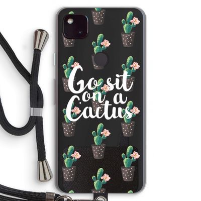 Cactus quote: Pixel 4a 5G Transparant Hoesje met koord