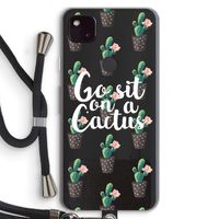 Cactus quote: Pixel 4a 5G Transparant Hoesje met koord