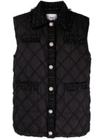 b+ab gilet matelassé en tweed - Noir - thumbnail