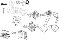 Sram achterderailleur "red xplr axs e1" rear derail. red xplr axs e1 10-46t silver