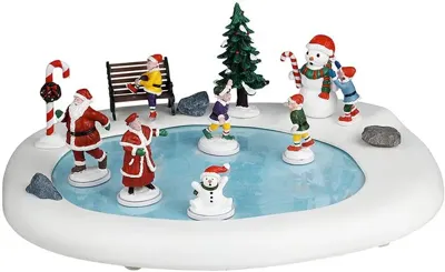 Lemax northern lights skating pond bewegend kerstdorp tafereel Santa&apos;s Wonderland 2025