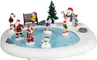 Lemax northern lights skating pond bewegend kerstdorp tafereel Santa&apos;s Wonderland 2025