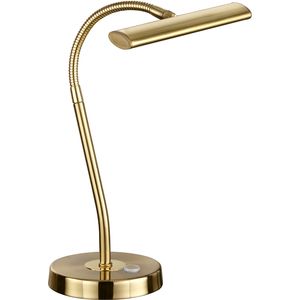 LED Bureaulamp - Trion Curty - 4W - Warm Wit 3000K - Dimbaar - Rond - Mat Goud - Aluminium