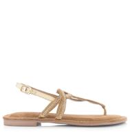 Lazamani - Ladies sandals strass gold Leer Dames