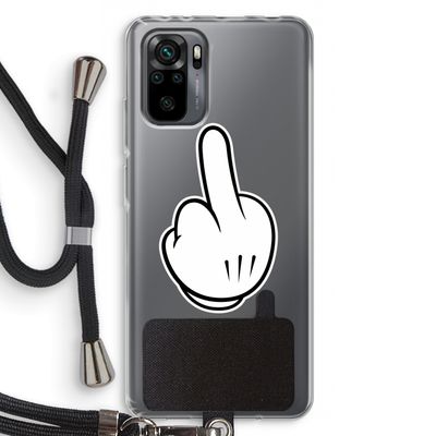 Middle finger white: Xiaomi Redmi Note 10 Pro Transparant Hoesje met koord