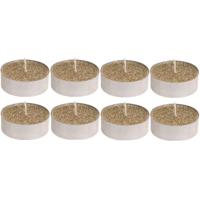 Waxinelichtjes - 24x st - goud glitter - 3,7 cm - theelichtjes - waxinekaarsjes
