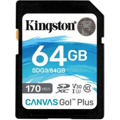 Kingston Technology Canvas Go! Plus flashgeheugen 64 GB SD Klasse 10 UHS-I