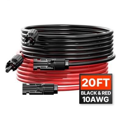 VEVOR 2x Solarkabel verlengkabel vrouwelijke/mannelijke connectoren 10AWG 6,1m