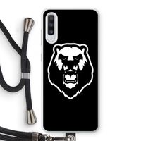 Angry Bear (black): Samsung Galaxy A70 Transparant Hoesje met koord