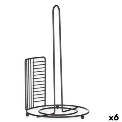 Houder voor keukenpapier Kinvara Zwart Metaal 18,5 x 31,5 x 18,5 cm 18,5 x 32,4 x 18,5 cm (6 Stuks)