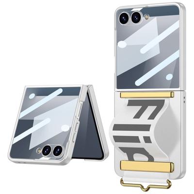 Lunso Samsung Galaxy Z Flip 7 backcover hoesje met Polsband - Wit