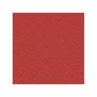 Servet Luxe - 16x - 3-laags - met schub patroon - rood - 33 x 33 cm