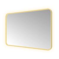 Spiegel Hotbath &MORE 80x120 cm LED-Verlichting Spiegelverwarming Rechthoek Afgerond Geborsteld Messing PVD