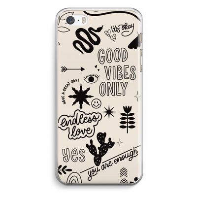 Good vibes: iPhone 5 / 5S / SE Transparant Hoesje