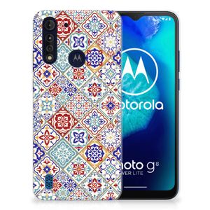 Motorola Moto G8 Power Lite TPU Siliconen Hoesje Tiles Color