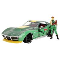 JADA TOYS Street Fighter 1969 Chevrolet Corvette Stingray ZL1 met Cammy White figuur Kant-en-klaar model Personenauto (model) - thumbnail