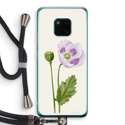 Purple poppy: Huawei Mate 20 Pro Transparant Hoesje met koord