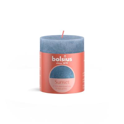Rustiek stompkaars sunset 80 x 68 mm Sky blue blue kaars - Bolsius