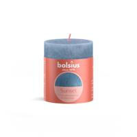 Rustiek stompkaars sunset 80 x 68 mm Sky blue blue kaars - Bolsius