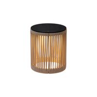Lucide PINGI - Oplaadbare Vloerlamp Binnen/Buiten - Accu/Batterij - Ø 33,5 cm - LED 3 StepDim - 1x3W 3000K - IP44 - Taupe