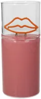 Kersten ornament glas lippen 6.5x15cm roze, transparant