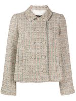 Paule Ka blazer en tweed à boutonnière croisée - Multicolore