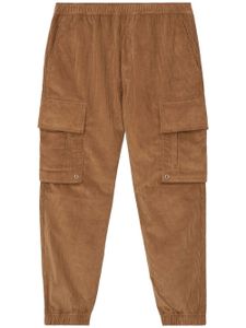 Burberry pantalon cargo en velours côtelé à plaque logo - Marron