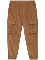 Burberry pantalon cargo en velours côtelé à plaque logo - Marron - thumbnail