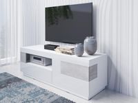 TV-meubel SILAC 1 klapdeur 2 lades beton/wit - thumbnail