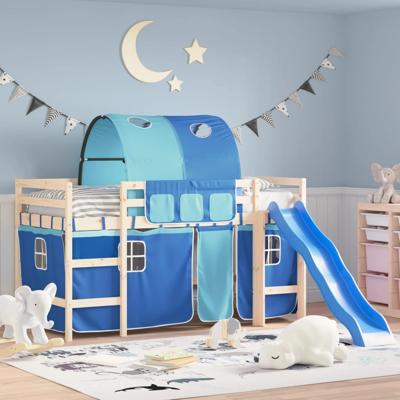 Gordijnen voor hoogslaper met tunnel polyester blauw