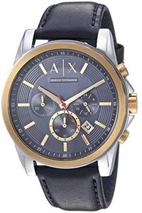 Horlogeband Armani Exchange AX2515 Leder Zwart 22mm