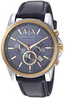 Horlogeband Armani Exchange AX2515 Leder Zwart 22mm - thumbnail
