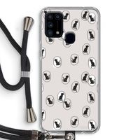 Miauw: Samsung Galaxy M31 Transparant Hoesje met koord Miauw: Samsung Galaxy M31 Transparant Hoesje met koord