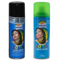 Set van 2x kleuren haarverf/haarspray van 120 ml - Zwart en Groen