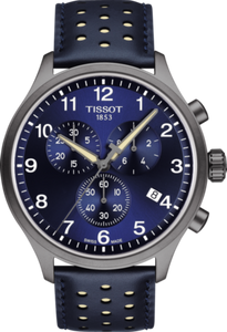 Horlogeband Tissot T1166173604702 / T600044486 Leder Blauw 22mm