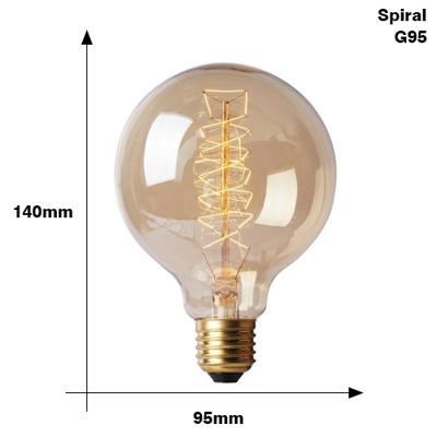 E27 40W Retro Edison gloeilamp gloeidraad Vintage ampul gloeilamp AC 220V(G95 Spirai)
