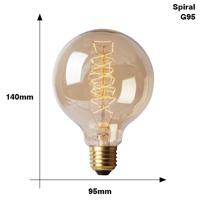 E27 40W Retro Edison gloeilamp gloeidraad Vintage ampul gloeilamp AC 220V(G95 Spirai)