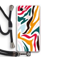 Colored Zebra: Pixel 3 XL Transparant Hoesje met koord