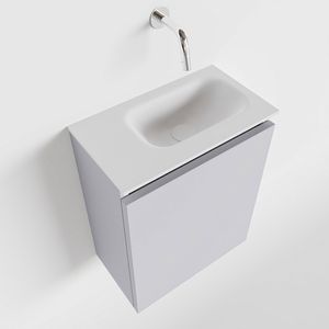 Toiletmeubel Mondiaz Ture | 40 cm | Meubelkleur Cale | Eden wastafel Talc Rechts | Zonder kraangat