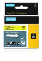 Labeltape Dymo Rhino 18491 nylon 19mmx3.5m zwart op geel - thumbnail