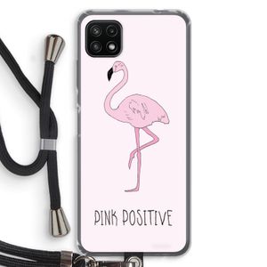 Pink positive: Samsung Galaxy A22 5G Transparant Hoesje met koord