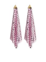 Rabanne boucles d'oreilles pendantes en maille métallique - Rose - thumbnail