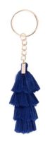 Doiy sleutelhanger Tassel 15,5 cm katoem/staal donkerblauw - thumbnail