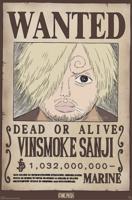 Poster One Piece Wanted Sanji Wano 61x91,5cm