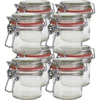 Weckpot/inmaakpot - 8x - glas - 100 ml - met beugelsluiting - transparant