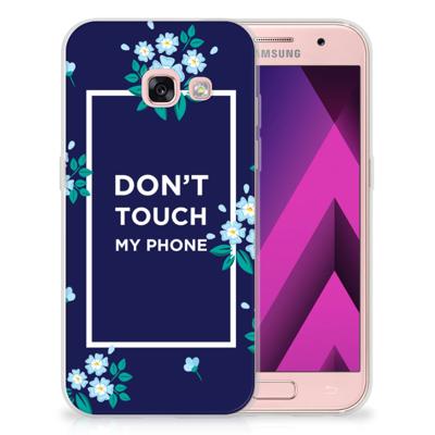 Samsung Galaxy A3 2017 Silicone-hoesje Flowers Blue DTMP Samsung Galaxy A3 2017 Silicone-hoesje Flowers Blue DTMP