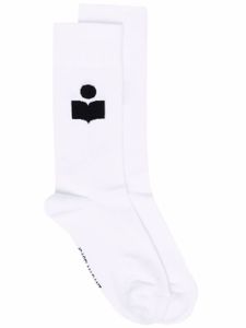 ISABEL MARANT chaussettes à logo brodé - Blanc