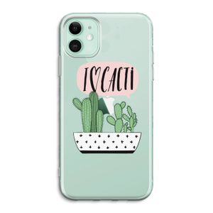 I love cacti: iPhone 11 Transparant Hoesje